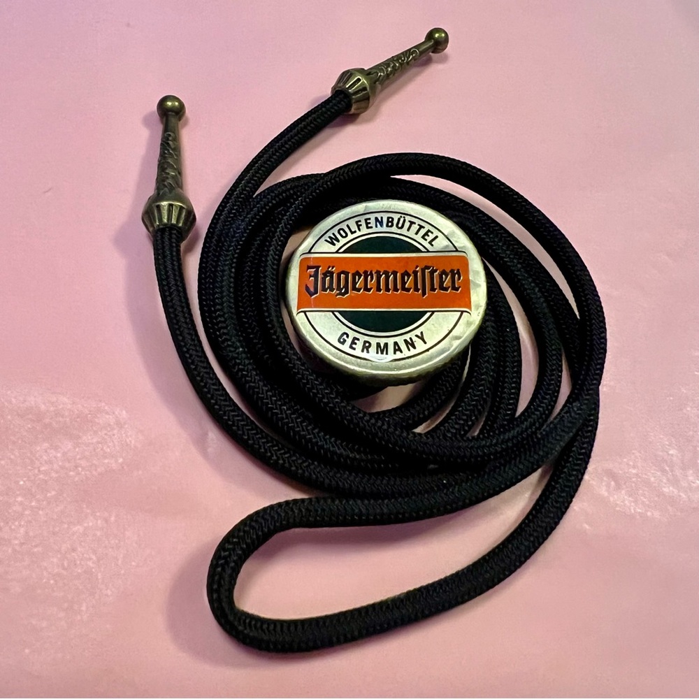 Jägermeister Black and Gold Bottle Cap Bolo Tie